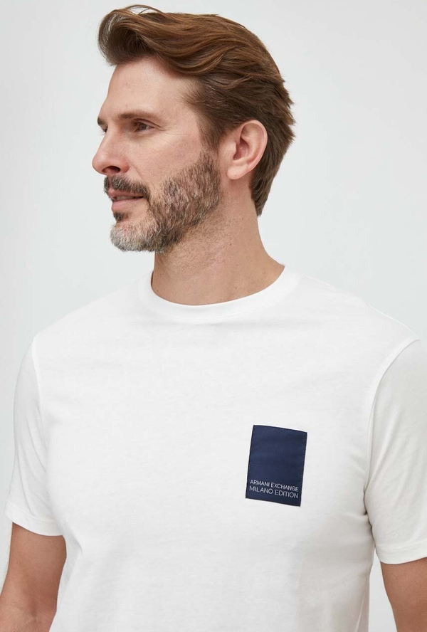 T-shirt Armani Exchange z bawełny z krótkim rękawem w stylu casual