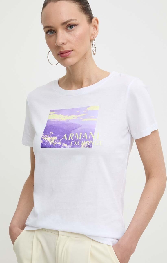 T-shirt Armani Exchange z krótkim rękawem z bawełny w młodzieżowym stylu
