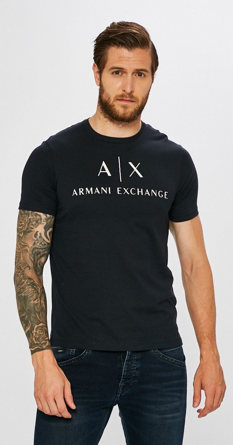 T-shirt Armani Exchange z krótkim rękawem z dzianiny