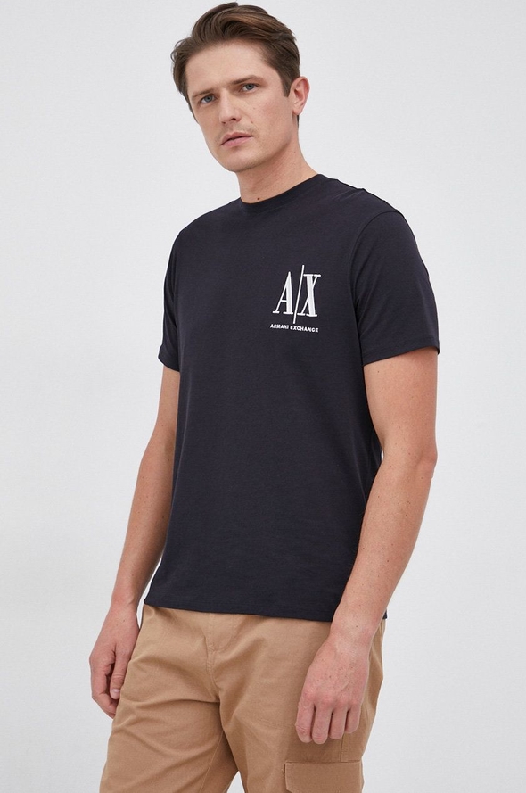T-shirt Armani Exchange z nadrukiem w młodzieżowym stylu