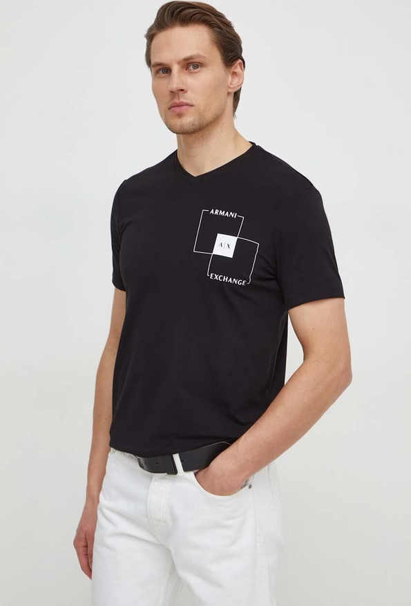 T-shirt Armani Exchange z nadrukiem z krótkim rękawem
