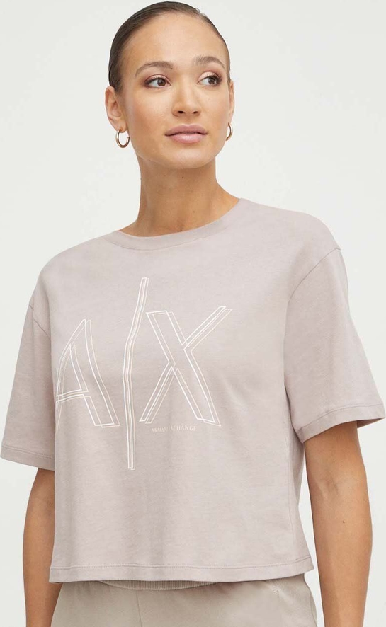 T-shirt Armani Exchange z nadrukiem z okrągłym dekoltem