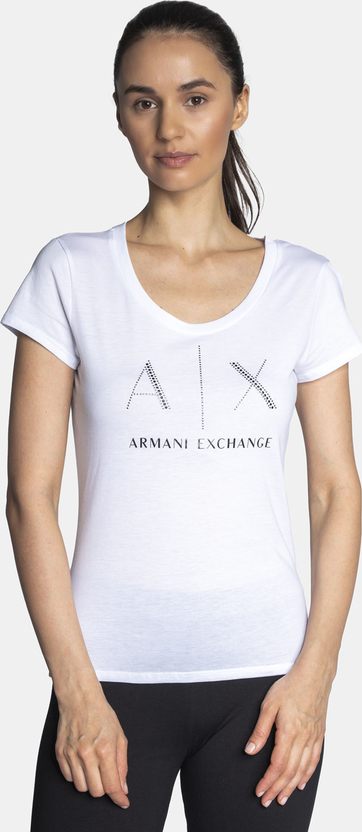 T-shirt Armani Exchange z okrągłym dekoltem
