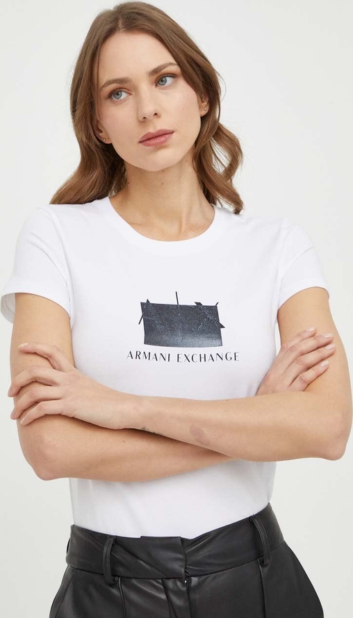T-shirt Armani Exchange z okrągłym dekoltem
