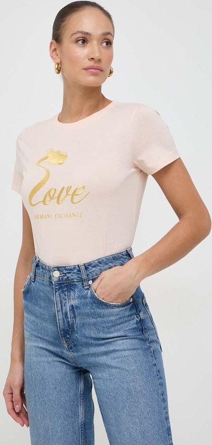 T-shirt Armani Exchange z okrągłym dekoltem w młodzieżowym stylu z krótkim rękawem