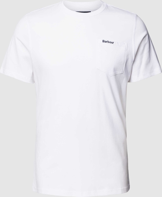 T-shirt Barbour w stylu casual z krótkim rękawem z bawełny