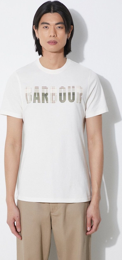 T-shirt Barbour z nadrukiem z krótkim rękawem