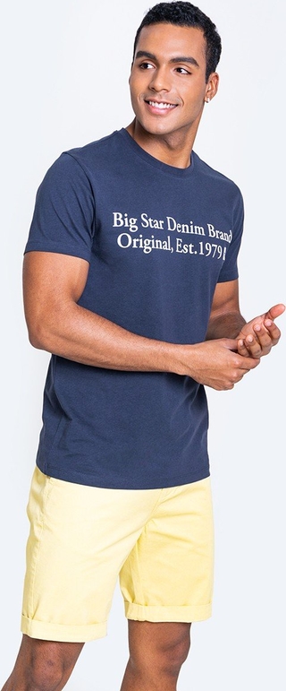 T-shirt Big Star w młodzieżowym stylu z nadrukiem z dzianiny