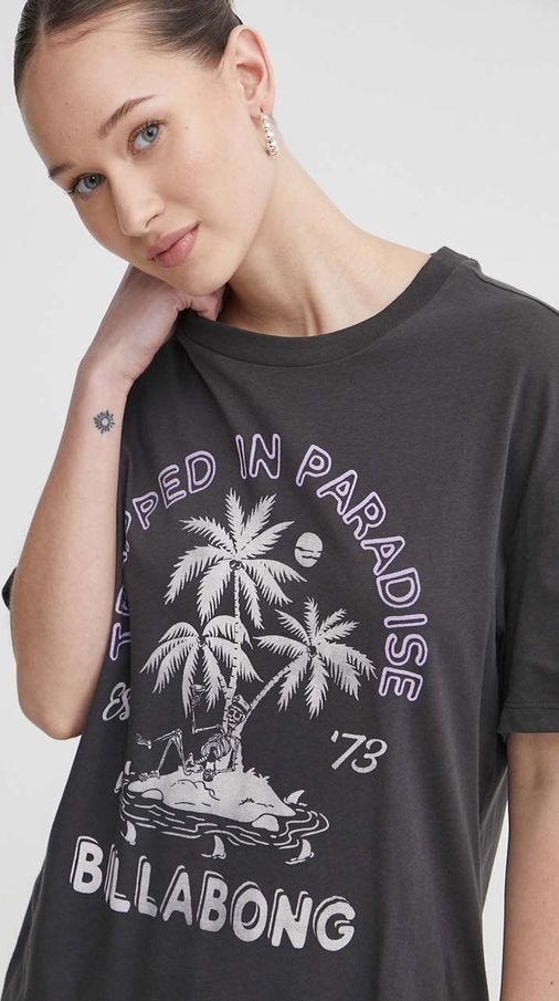 T-shirt Billabong w młodzieżowym stylu z nadrukiem z krótkim rękawem