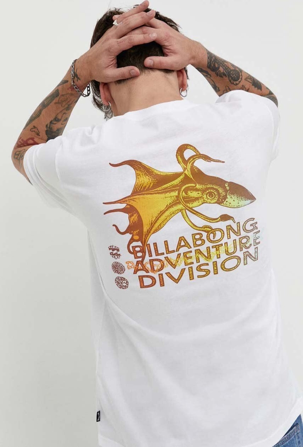 T-shirt Billabong z bawełny z krótkim rękawem z nadrukiem