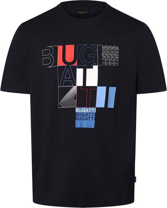 T-shirt Bugatti z nadrukiem z bawełny z krótkim rękawem