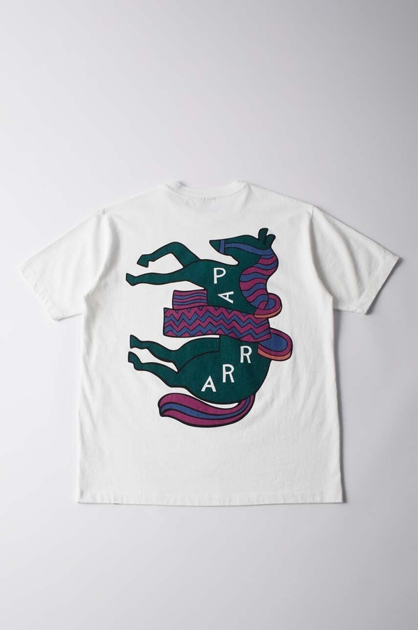 T-shirt By Parra z nadrukiem w młodzieżowym stylu z bawełny