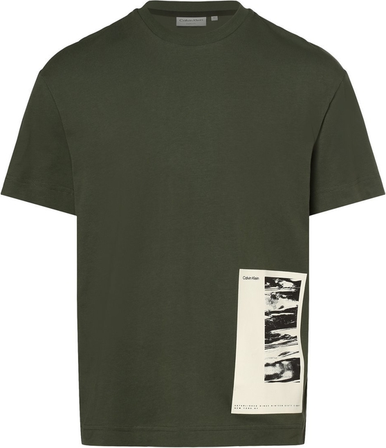 T-shirt Calvin Klein w młodzieżowym stylu z dżerseju z nadrukiem