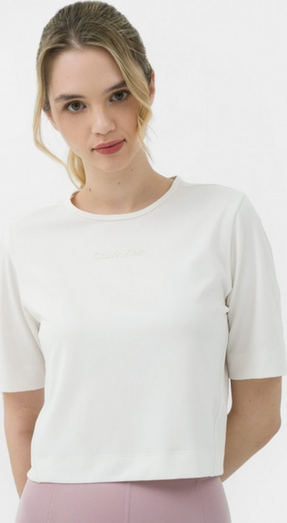 T-shirt Calvin Klein w sportowym stylu z okrągłym dekoltem z krótkim rękawem