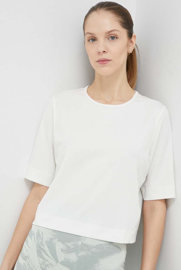 T-shirt Calvin Klein w stylu casual z okrągłym dekoltem