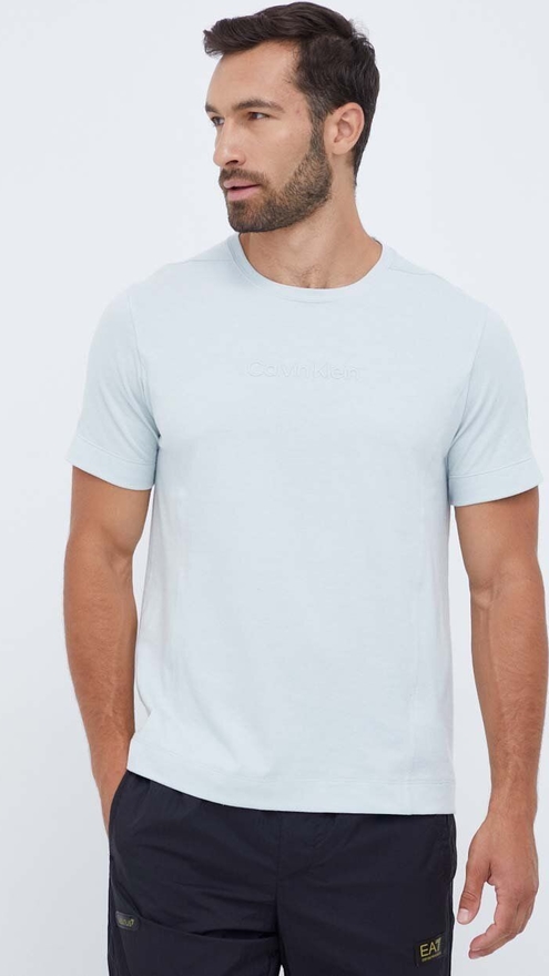T-shirt Calvin Klein z dzianiny z krótkim rękawem