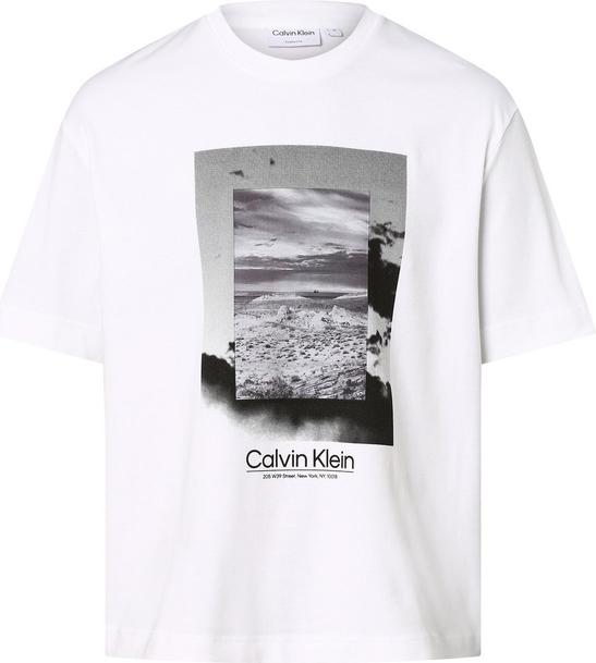 T-shirt Calvin Klein z krótkim rękawem w młodzieżowym stylu z bawełny
