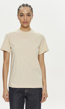 T-shirt Calvin Klein z krótkim rękawem w stylu casual z okrągłym dekoltem