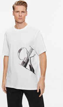 T-shirt Calvin Klein z krótkim rękawem z nadrukiem w młodzieżowym stylu