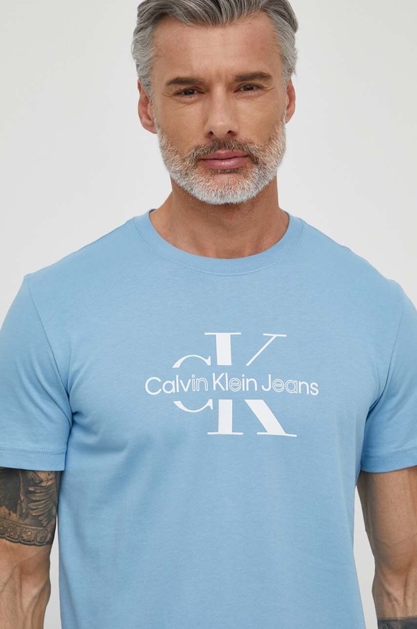 T-shirt Calvin Klein z nadrukiem w młodzieżowym stylu z bawełny