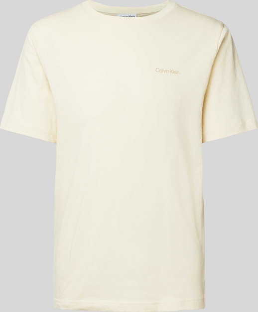 T-shirt Calvin Klein z nadrukiem z bawełny z krótkim rękawem