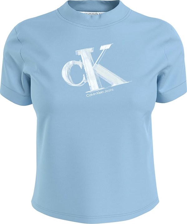 T-shirt Calvin Klein z okrągłym dekoltem w stylu casual z krótkim rękawem