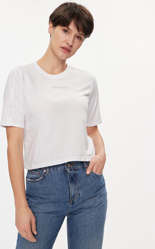 T-shirt Calvin Klein z okrągłym dekoltem z krótkim rękawem