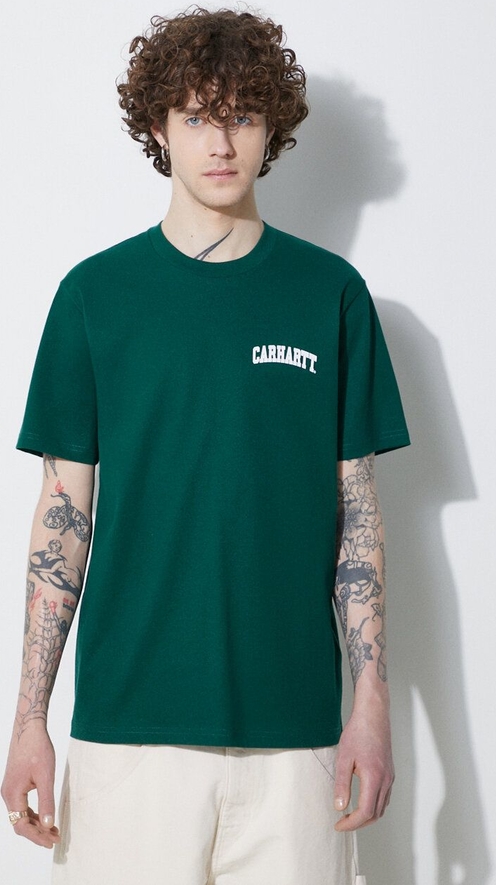 T-shirt Carhartt WIP z nadrukiem z bawełny z krótkim rękawem