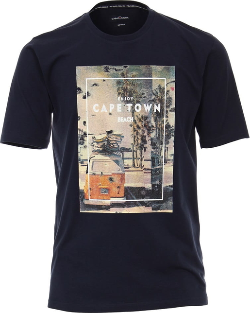 T-shirt Casamoda z dzianiny z krótkim rękawem z nadrukiem