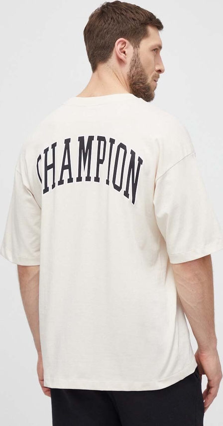 T-shirt Champion z bawełny w sportowym stylu z krótkim rękawem