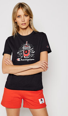 T-shirt Champion z dżerseju w sportowym stylu z okrągłym dekoltem