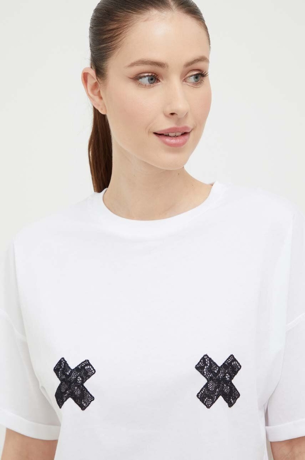 T-shirt Chantelle X z okrągłym dekoltem w stylu casual z bawełny