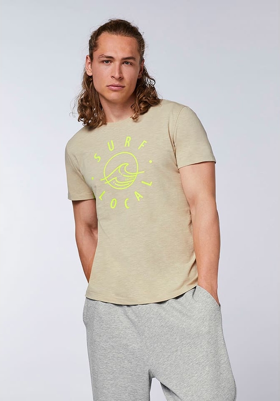T-shirt Chiemsee z bawełny z nadrukiem z krótkim rękawem