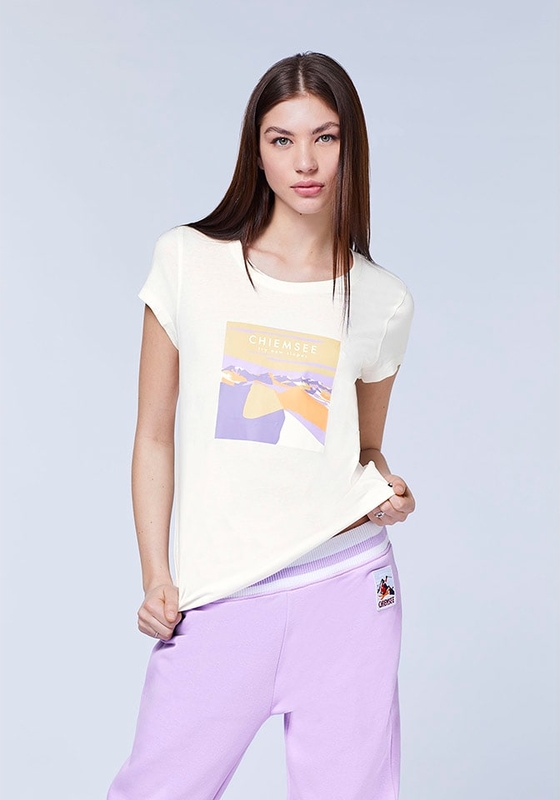T-shirt Chiemsee z bawełny z nadrukiem z okrągłym dekoltem