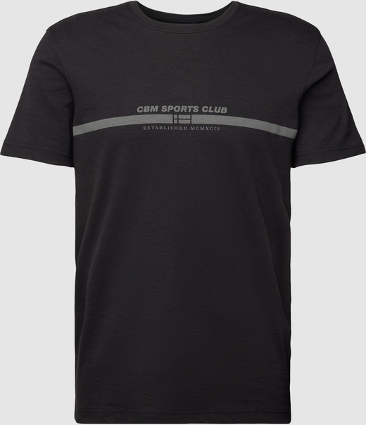 T-shirt Christian Berg z bawełny z krótkim rękawem z nadrukiem