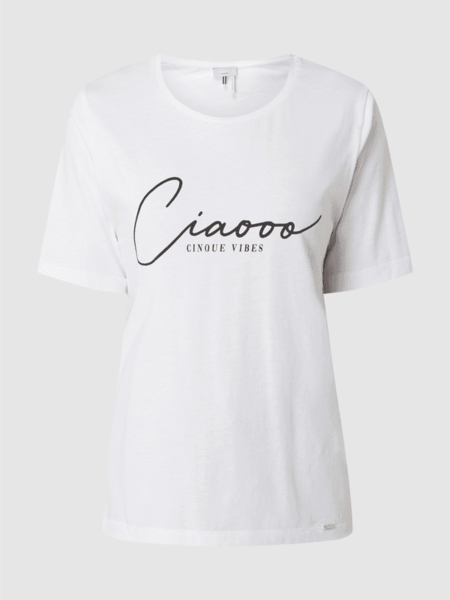 T-shirt Cinque z okrągłym dekoltem w młodzieżowym stylu z krótkim rękawem