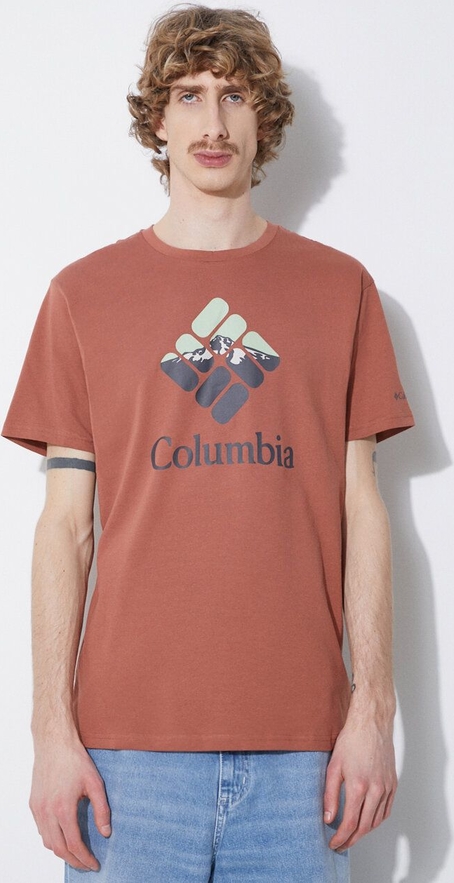 T-shirt Columbia w młodzieżowym stylu z krótkim rękawem z bawełny