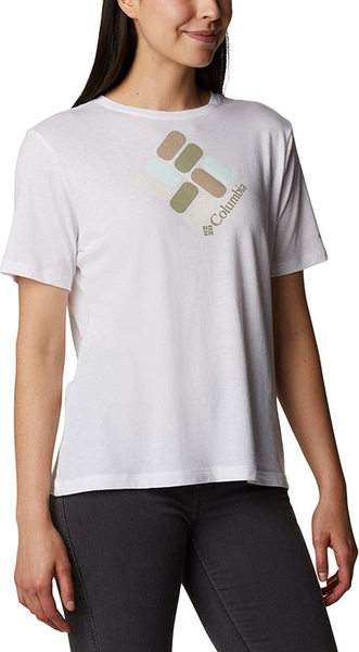 T-shirt Columbia z bawełny z okrągłym dekoltem w sportowym stylu