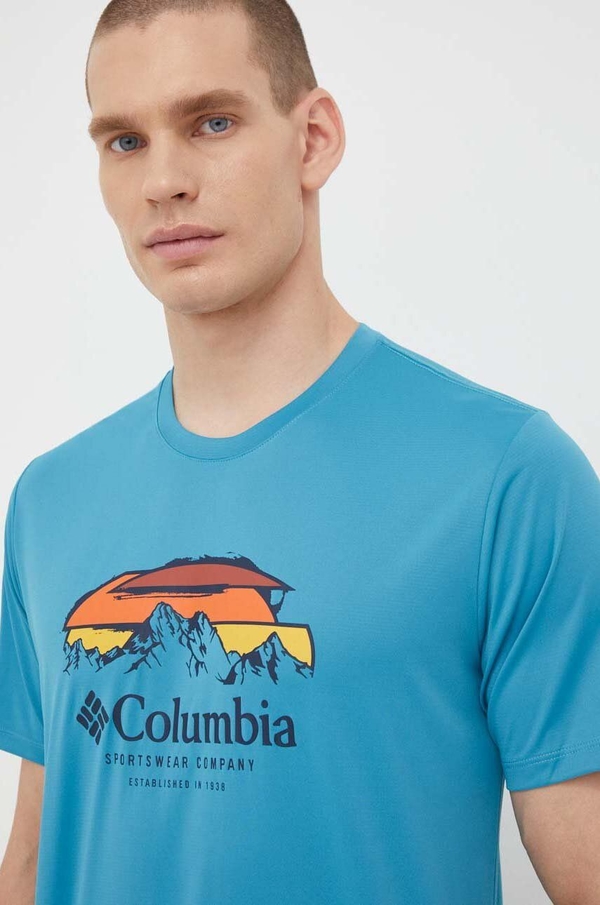 T-shirt Columbia z nadrukiem w młodzieżowym stylu