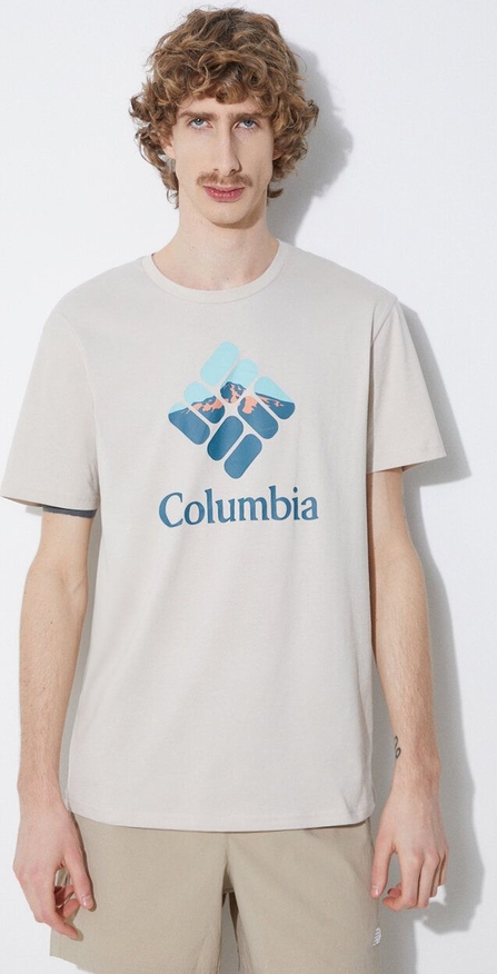 T-shirt Columbia z nadrukiem w sportowym stylu z bawełny