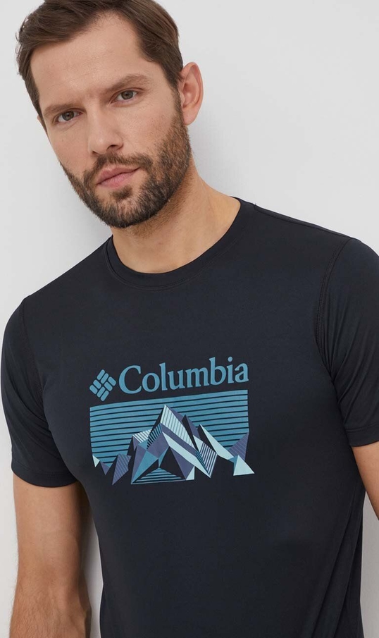 T-shirt Columbia z nadrukiem z krótkim rękawem w sportowym stylu