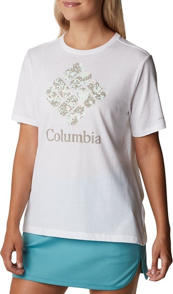 T-shirt Columbia z okrągłym dekoltem w stylu klasycznym z dzianiny