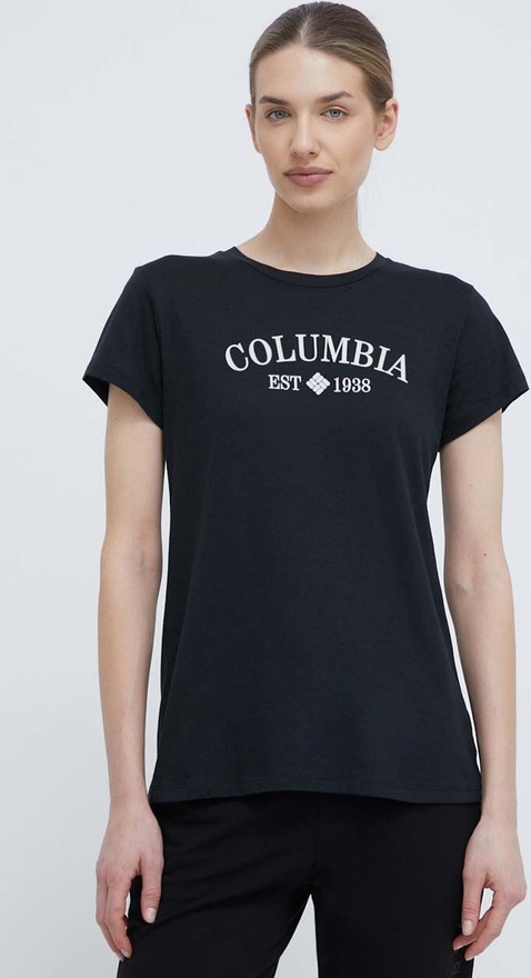 T-shirt Columbia z okrągłym dekoltem z krótkim rękawem