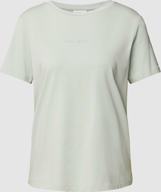 T-shirt comma, z bawełny z okrągłym dekoltem
