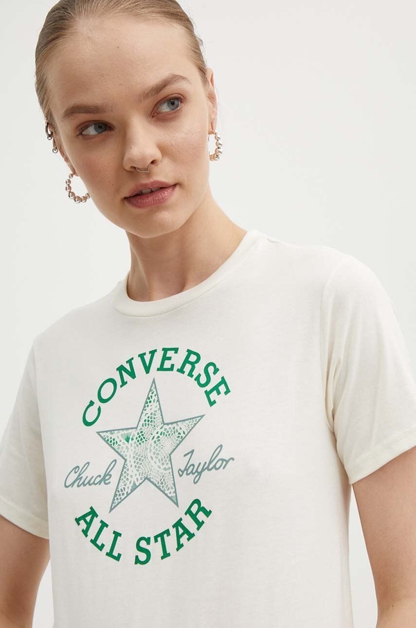 T-shirt Converse z bawełny w młodzieżowym stylu