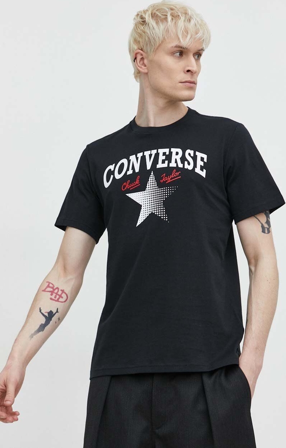 T-shirt Converse z bawełny z nadrukiem