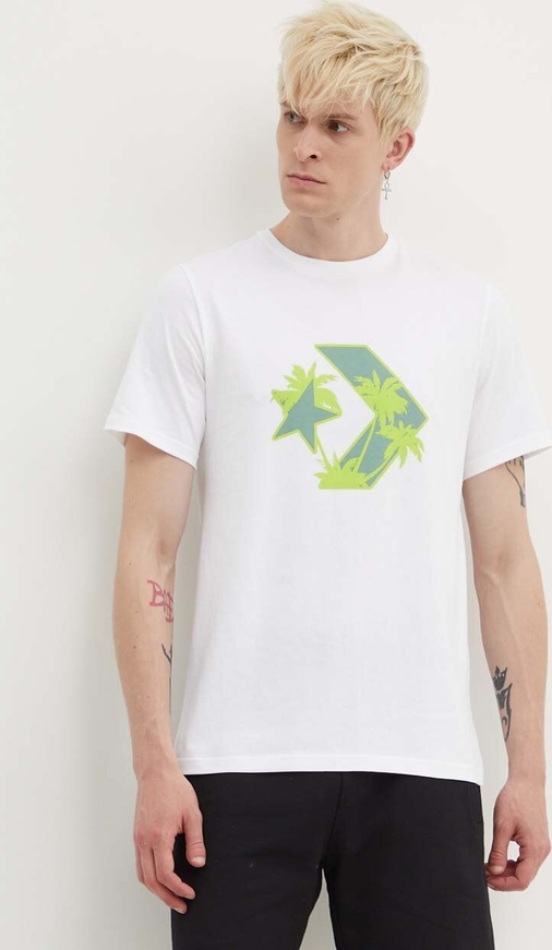 T-shirt Converse z krótkim rękawem z nadrukiem w młodzieżowym stylu