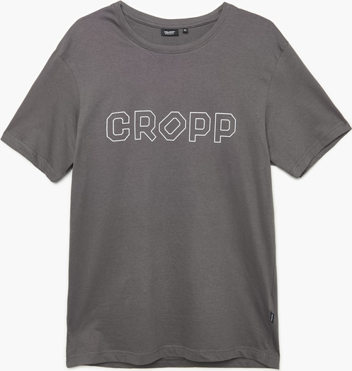 T-shirt Cropp z nadrukiem z krótkim rękawem w młodzieżowym stylu