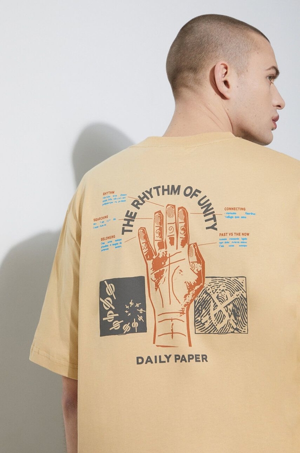 T-shirt Daily Paper z nadrukiem z krótkim rękawem z bawełny