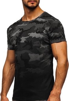 T-shirt Denley z bawełny z krótkim rękawem w militarnym stylu